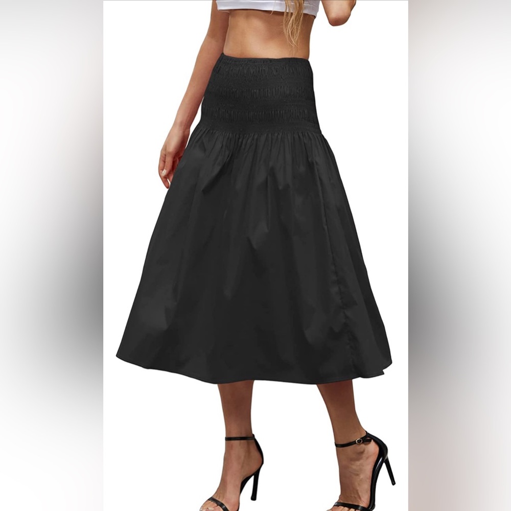 BLOGGERS FAV. Chic Black Midi Skirt / Strapless Dress XS/S NWT